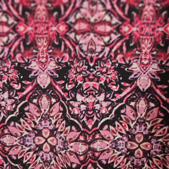 Catherines 3XWP Top Pink Black Geometric Print Short Sleeve Tee bright colorful - Picture 6 of 9